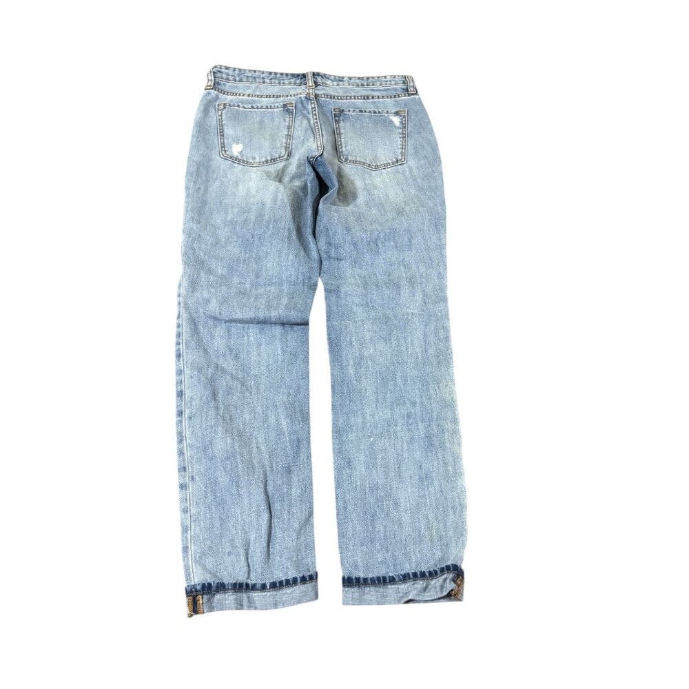 Gap 4/27 Sexy Boyfriend Ripped Distressed Cuffed Denim Jeans - Picture 8 of 9